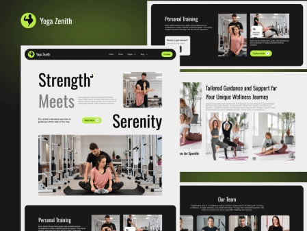 Yogazenith top 3 elementor fitness templates [complete kit] from the plus addons for elementor