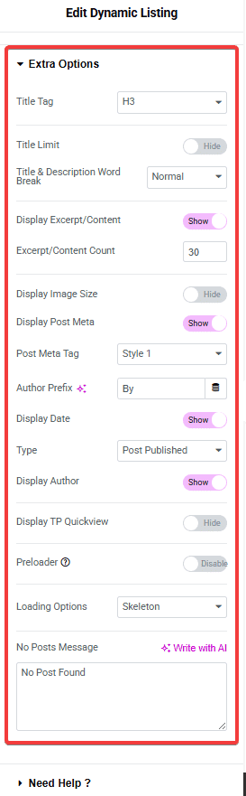 tpae dynamic listing extra options new | The Plus Addons for Elementor Tpae dynamic listing extra options new dynamic listing widget overview -test from the plus addons for elementor