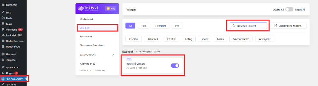 How to Hide WordPress Pages from Google Activate protected content widget