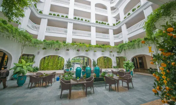 Charming haven boutique hotel vertical toggle mega menu widget for elementor from the plus addons for elementor