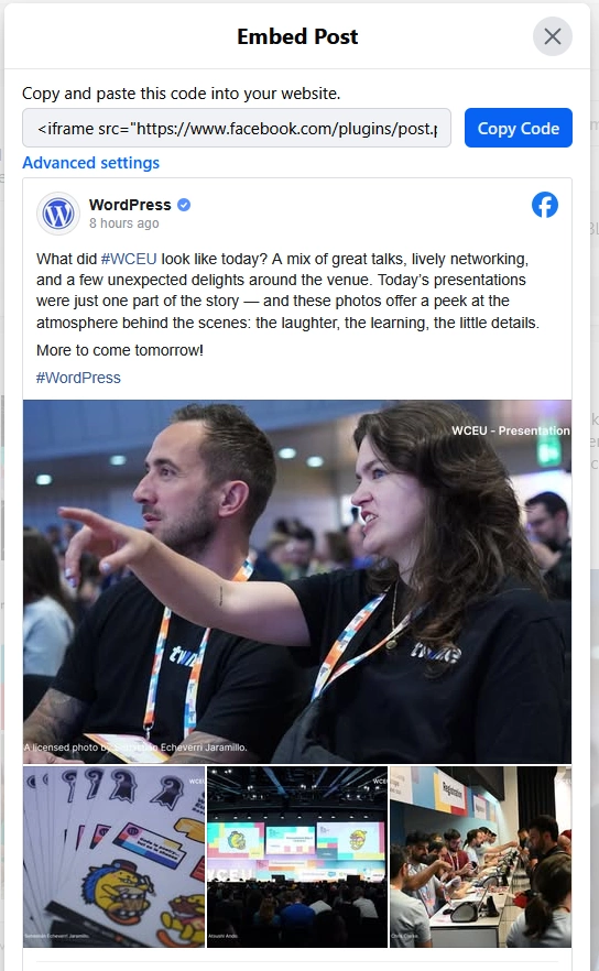 Copy embed code | The Plus Addons for Elementor Copy embed code how to fix facebook and instagram oembed issue in wordpress from the plus addons for elementor