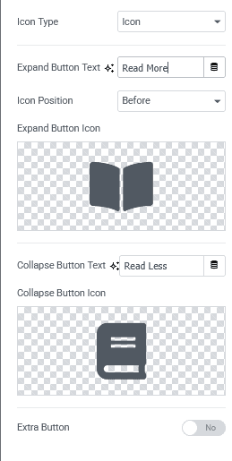 Customize unfold toggle behavior how to show and hide text in wordpress from the plus addons for elementor