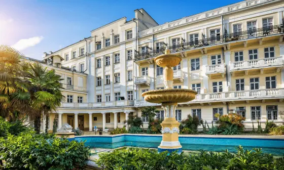 Emperors retreat luxury resort vertical toggle mega menu widget for elementor from the plus addons for elementor