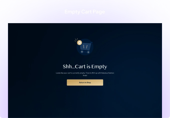 Empty cart page woocommerce store builder for elementor from the plus addons for elementor
