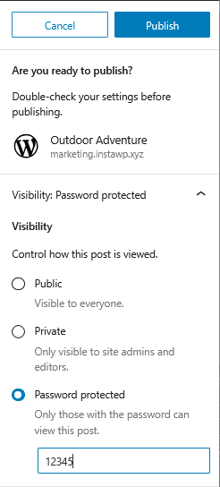 How to Hide WordPress Pages from Google Password protected setting