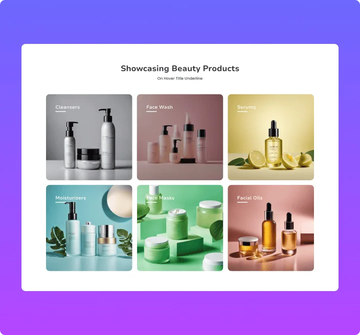 Skincare products category grid dynamic category for elementor from the plus addons for elementor