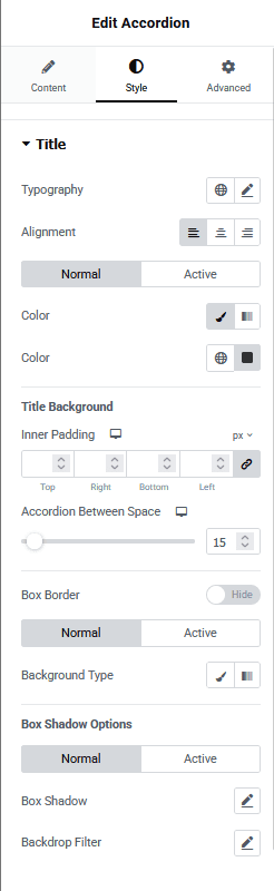 Style accordion widget how to show and hide text in wordpress from the plus addons for elementor