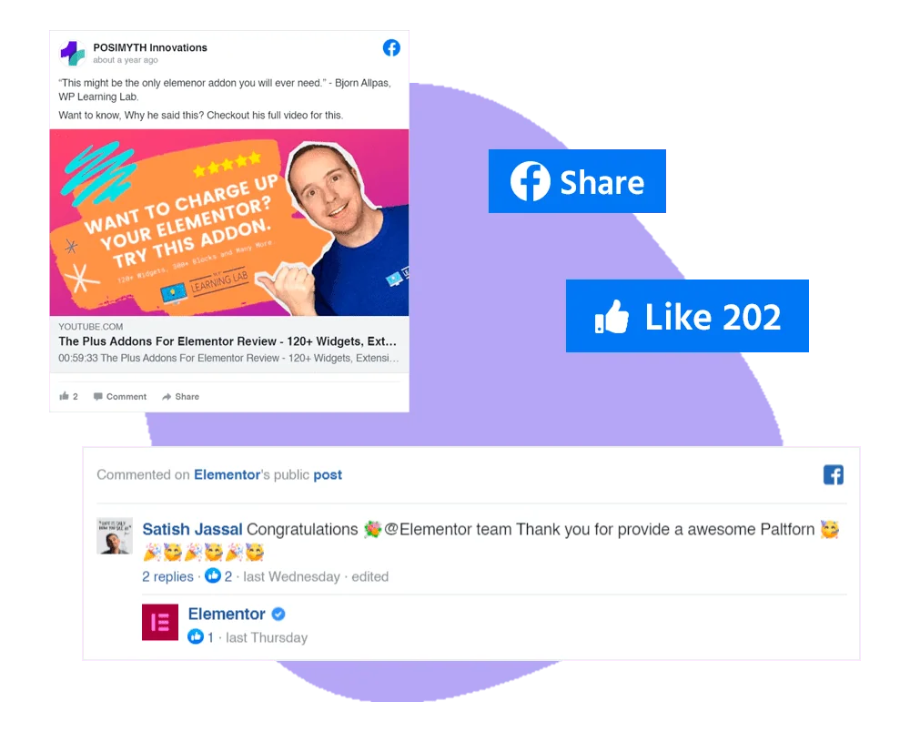 Facebook Embed 1 | The Plus Addons for Elementor Facebook embed 1 social embed for elementor from the plus addons for elementor