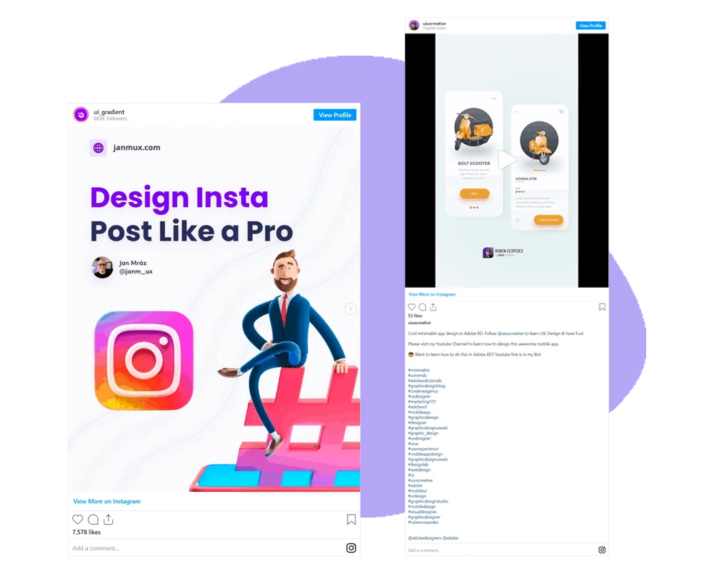 Instagram Embed | The Plus Addons for Elementor Instagram embed social embed for elementor from the plus addons for elementor