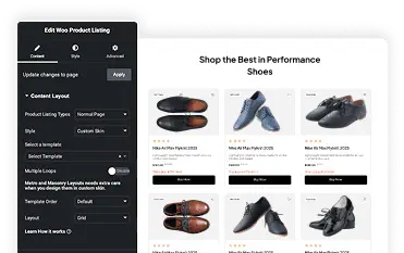Woocommerce product box image html code loop skin for elementor from the plus addons for elementor