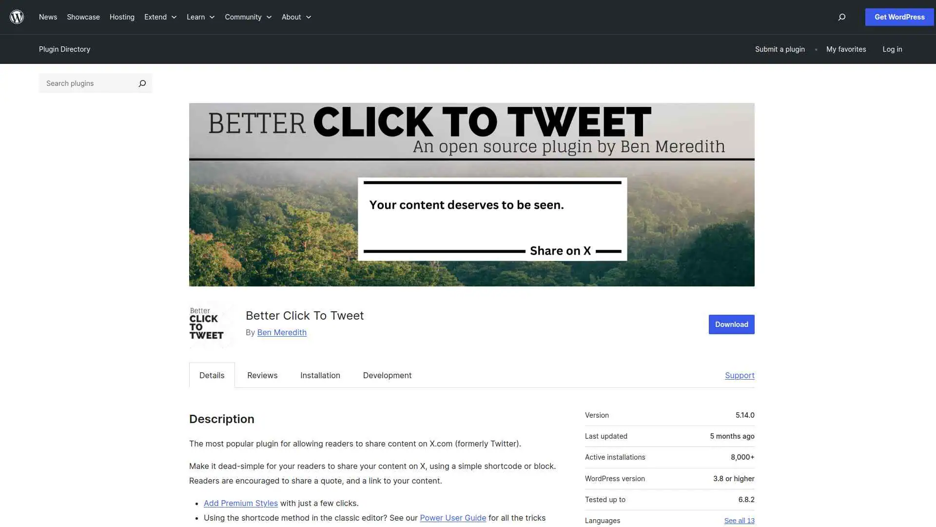 Better click to tweet wordpress plugin