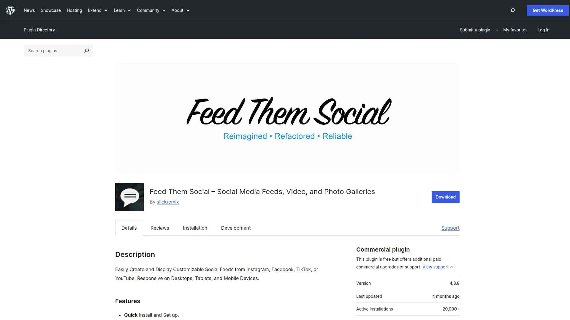 Feed them social wordpress plugin