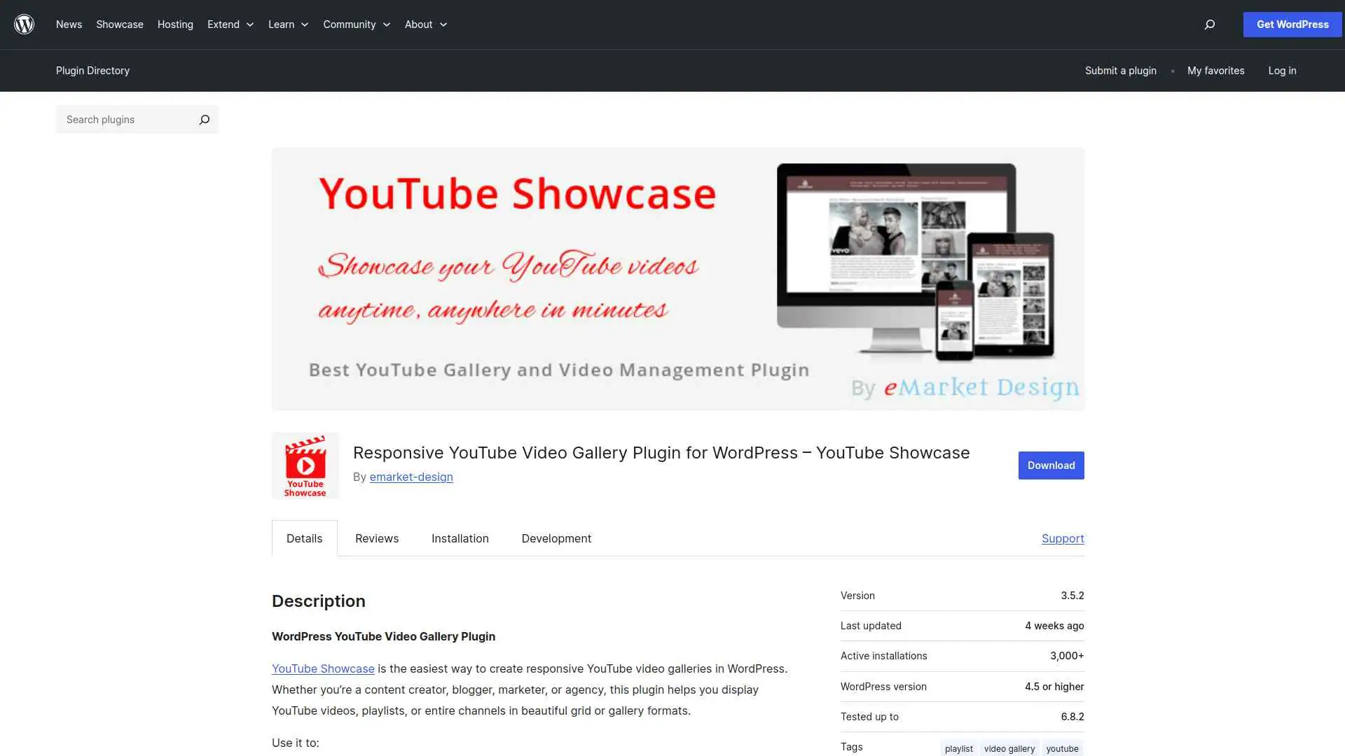 Responsive youtube video gallery wordpress plugin