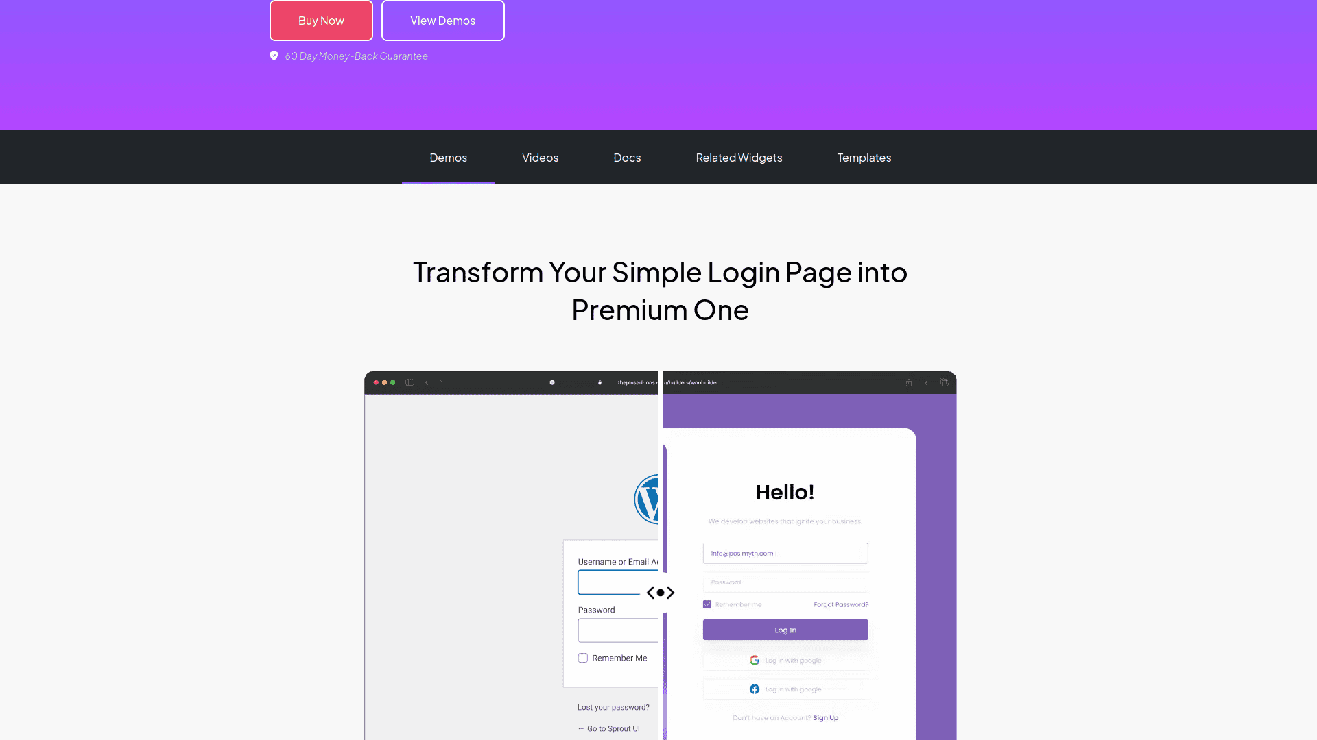 Tpae login form demos 5 best wordpress login form plugins for elementor from the plus addons for elementor