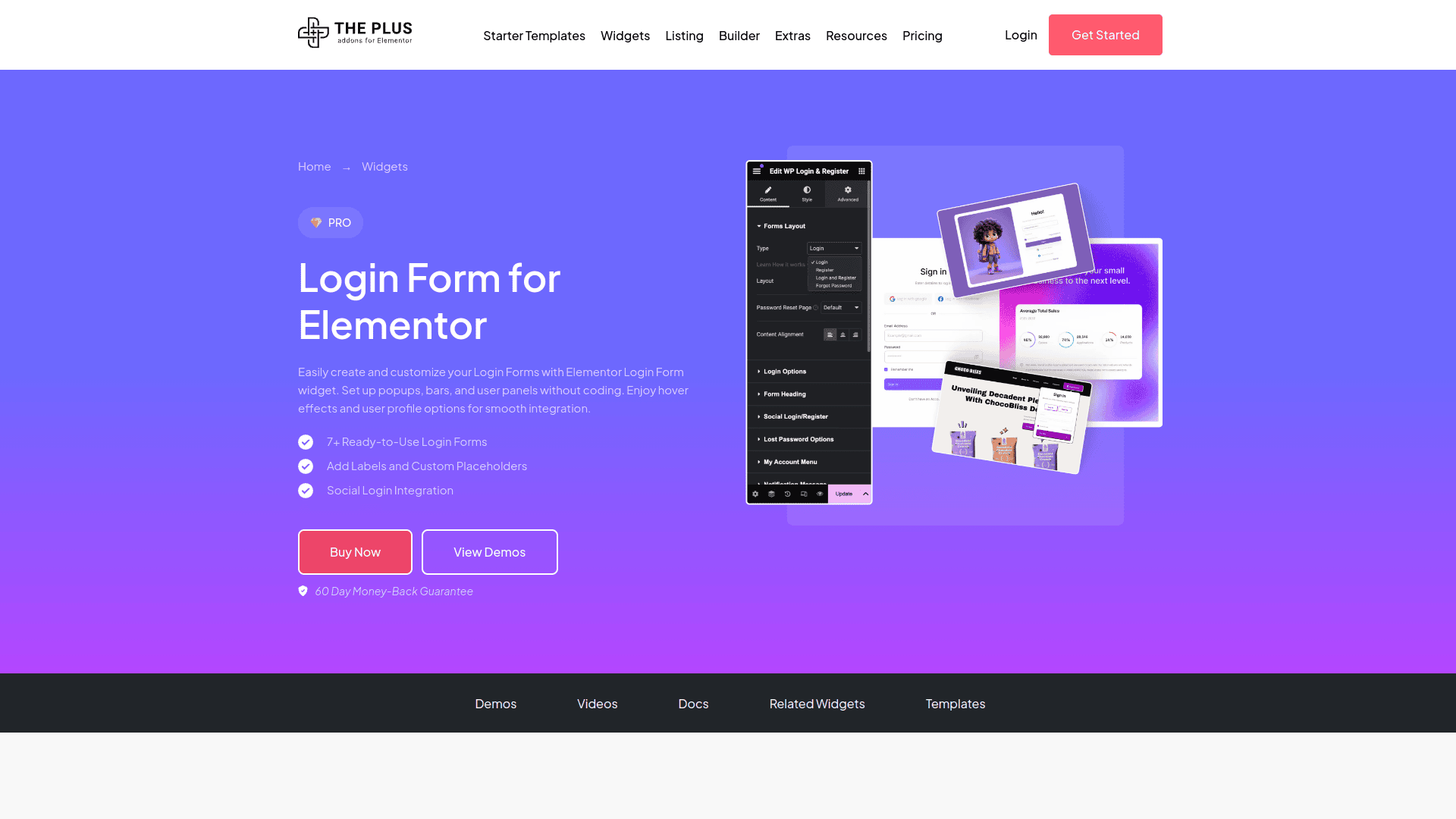 Tpae login form widget 5 best wordpress login form plugins for elementor from the plus addons for elementor