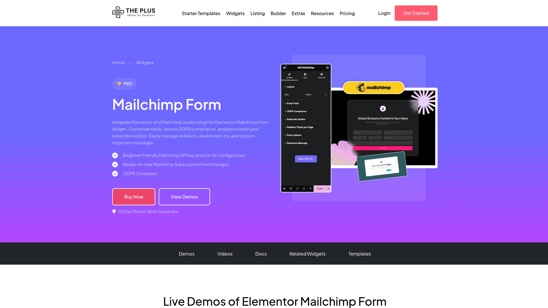 Tpae mailchimp form widget 5 best wordpress mailchimp form plugins for elementor from the plus addons for elementor