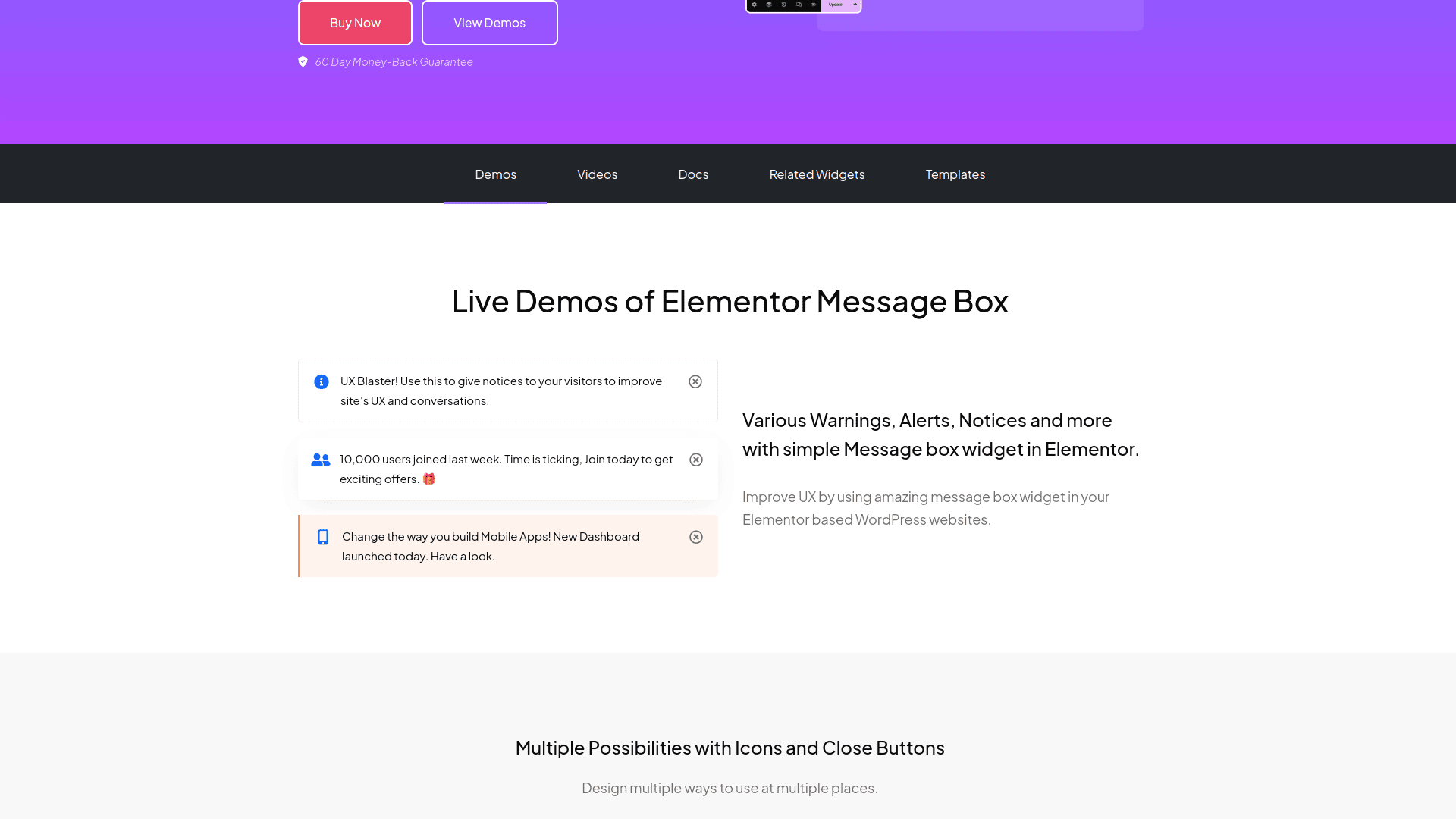 Tpae message box demos 5 best wordpress message box plugins for elementor from the plus addons for elementor