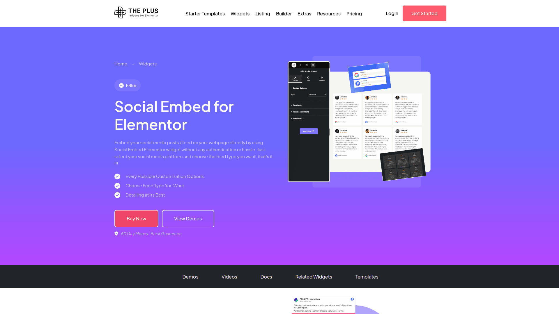 Tpae social media widget 5 best wordpress social media plugins for elementor from the plus addons for elementor