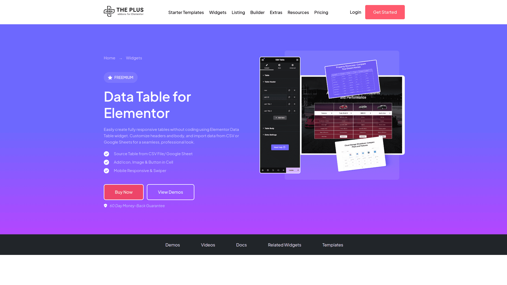 Tpae table widget 5 best wordpress table plugins for elementor from the plus addons for elementor