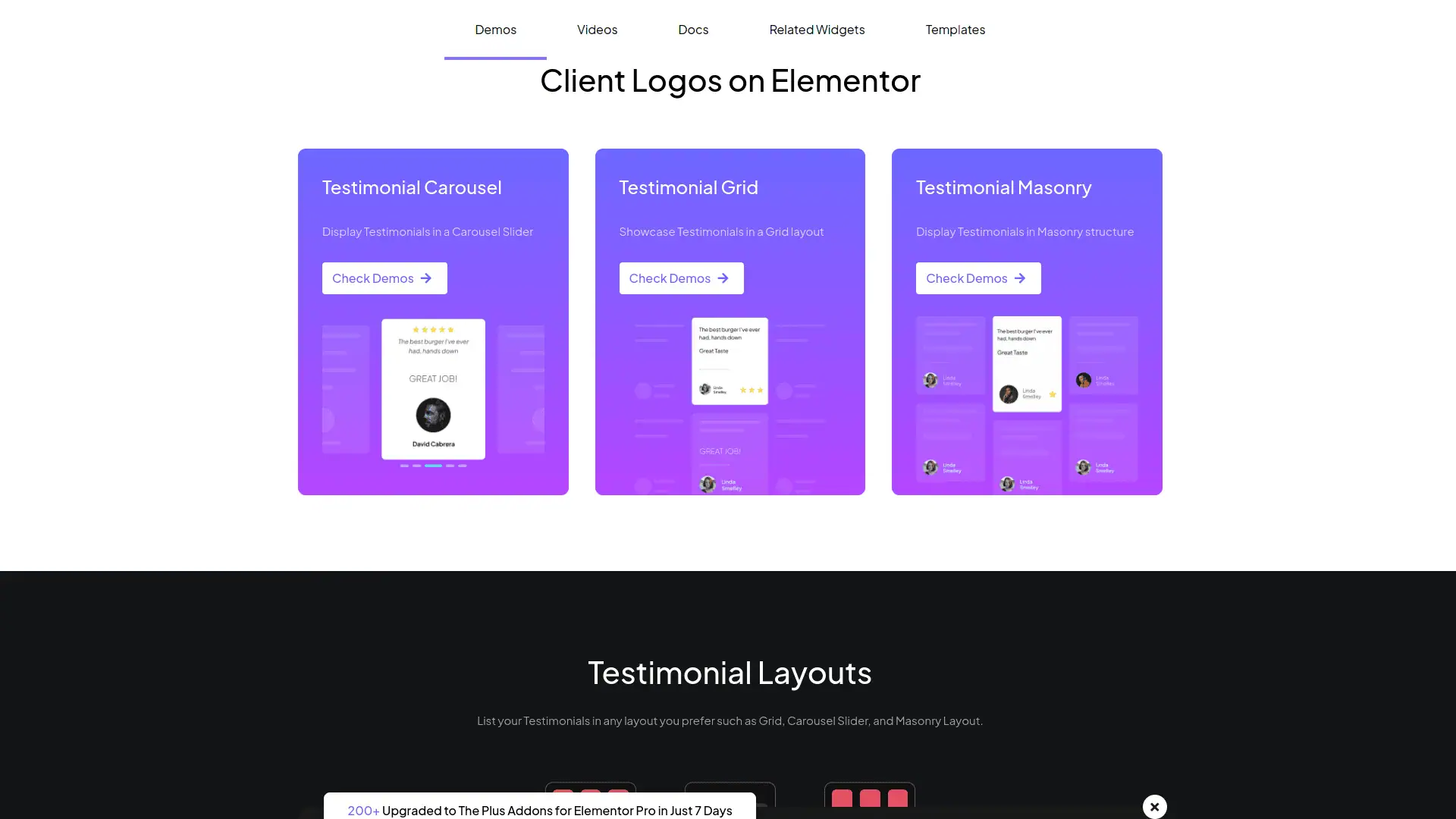 tpae Testimonial demos | The Plus Addons for Elementor Tpae testimonial demos 5 best wordpress testimonial plugins for elementor from the plus addons for elementor