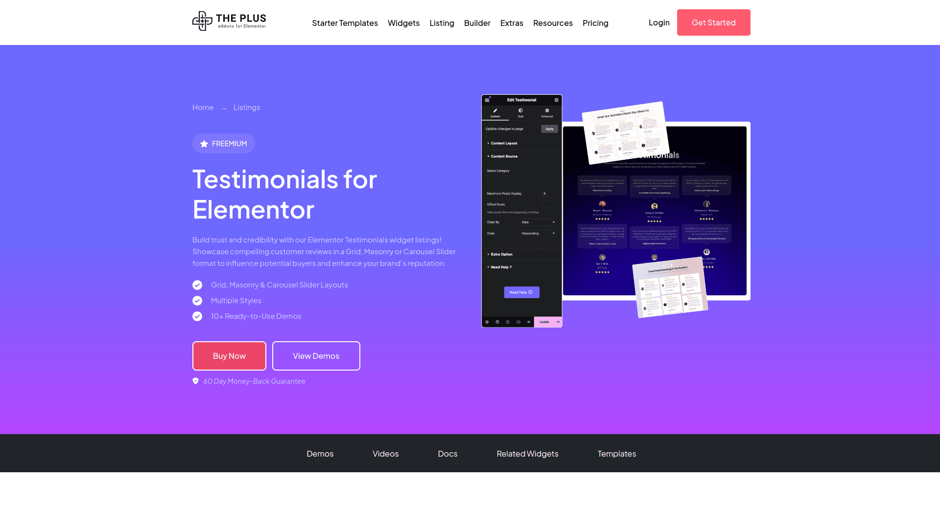 Tpae testimonial widget 5 best wordpress testimonial plugins for elementor from the plus addons for elementor