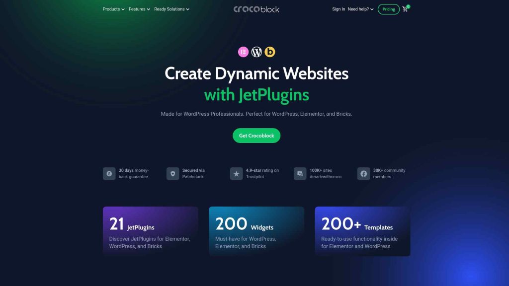 Crocoblock landing image unlimited elements vs crocoblock [elementor addons comparison] from the plus addons for elementor