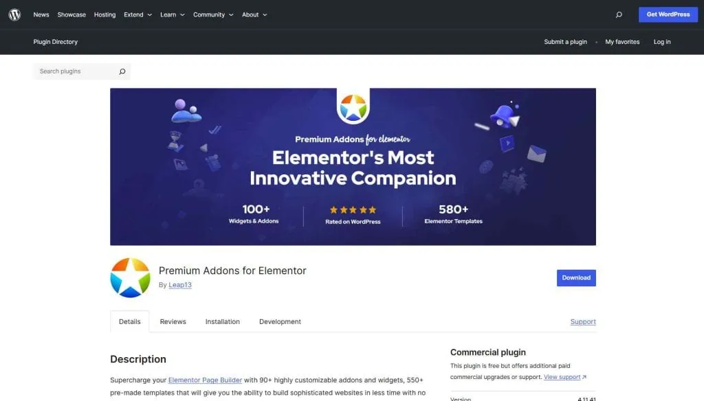 Premium addons landing image best essential addons alternatives [faster & feature rich] from the plus addons for elementor