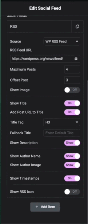 edit social feed 1 | The Plus Addons for Elementor Edit social feed 1 big update: new rss feed option, labels for widgets & more! From the plus addons for elementor