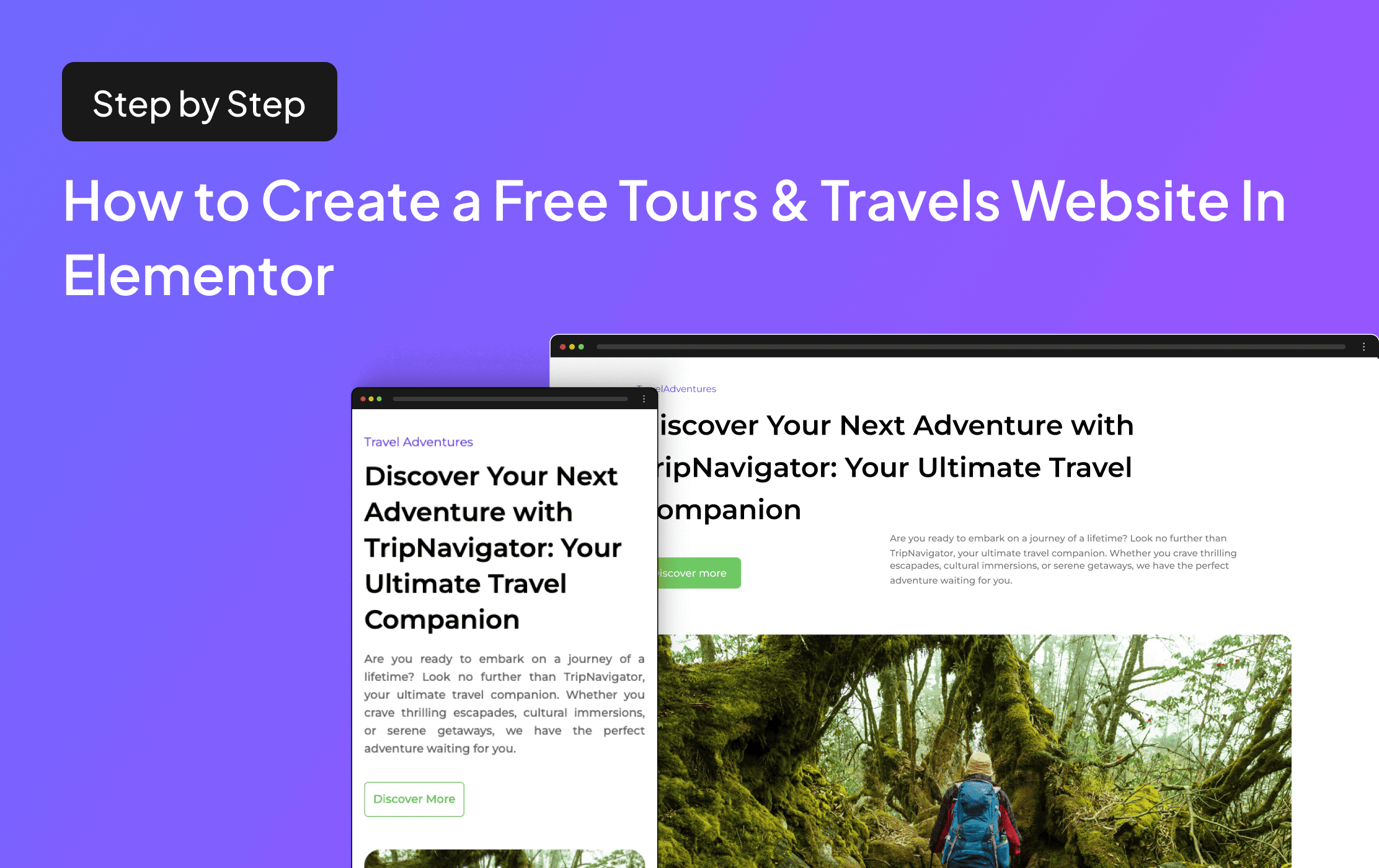 How to create a free tours & travels website in elementor