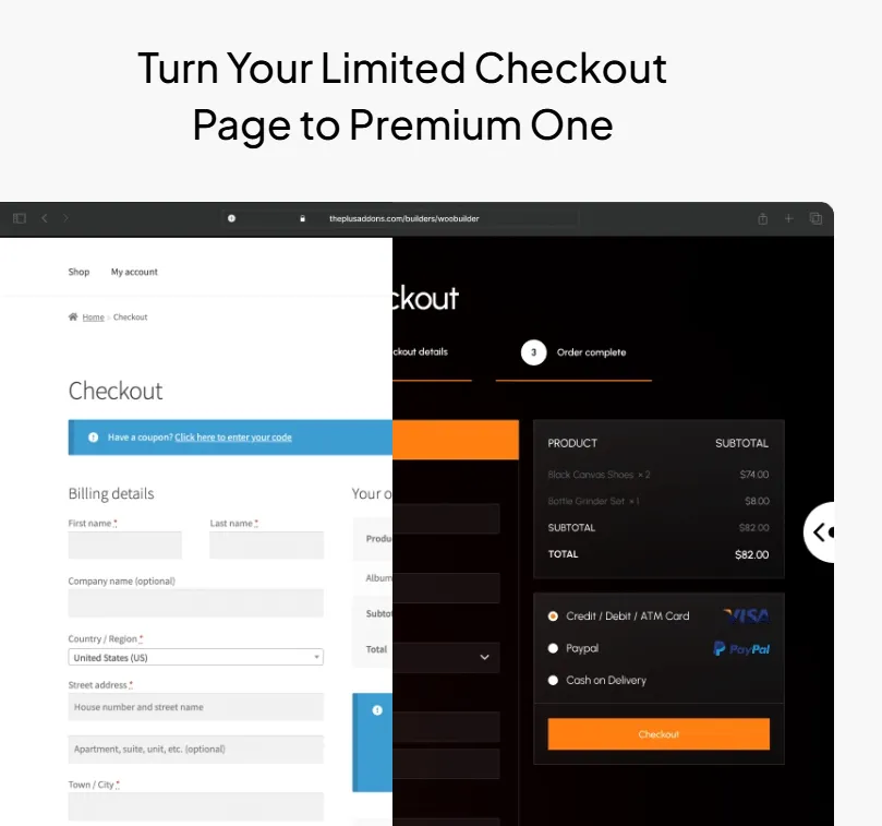 Woocommerce multistep checkout 2025 with the plus addons for elementor: how we made elementor website building easier from the plus addons for elementor