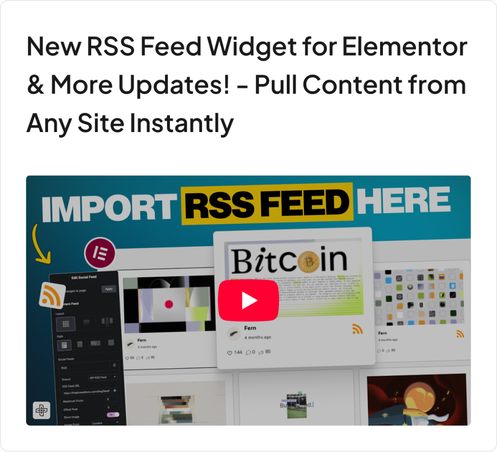 new rss feed widget for elementor Blog from The Plus Addons for Elementor