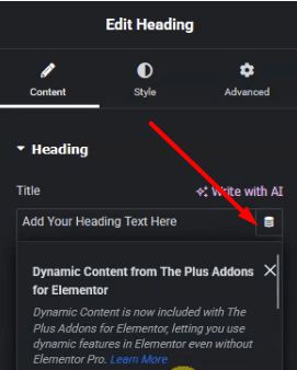 Edit heading dynamic tags for elementor are now free in the plus addons for elementor - big announcement from the plus addons for elementor