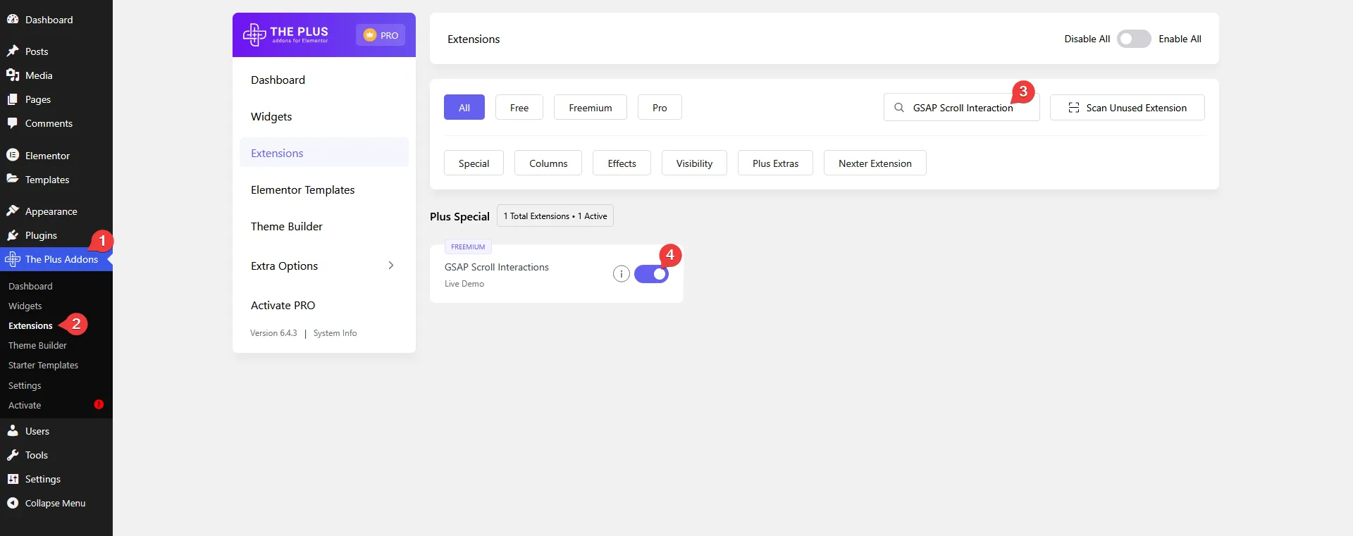 gsap scroll interaction activate | The Plus Addons for Elementor Gsap scroll interaction activate how to use gsap animation in elementor? From the plus addons for elementor