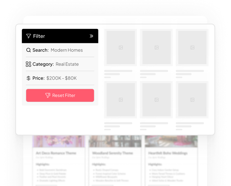 Advanced control for filter behaviour delay settings and filter reset wp filters for elementor — advanced filters for posts, products, and custom content from the plus addons for elementor