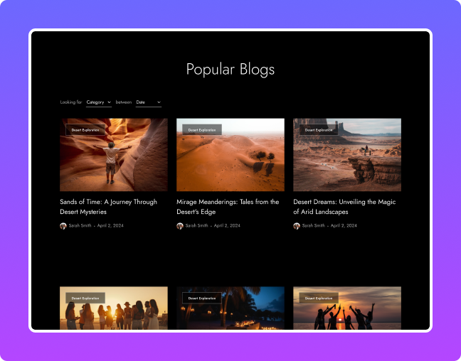 Elementor blog post filters with category date filters wp filters for elementor — advanced filters for posts, products, and custom content from the plus addons for elementor