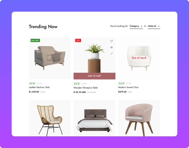 Furniture collection category dropdown product filters elementor woocommerce ajax product filters from the plus addons for elementor