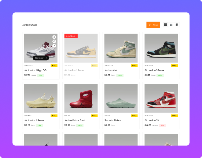 Popup sidebar product filters for shoes and apparel elementor woocommerce ajax product filters from the plus addons for elementor