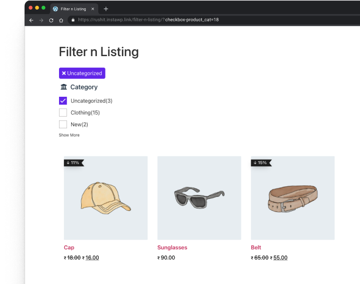 Url parameter generation for shareable filter results in woocommerce elementor woocommerce ajax product filters from the plus addons for elementor