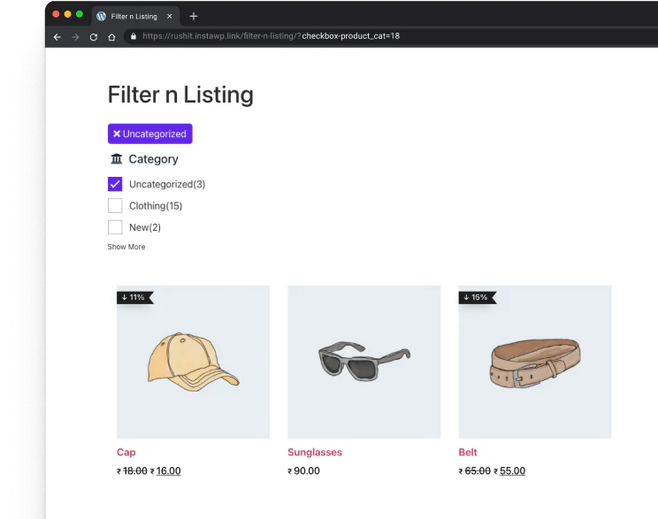 Elementor woocommerce ajax product filters