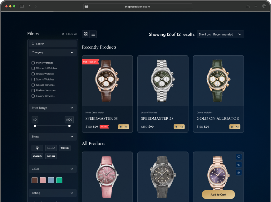 Woocommerce demo 2 image elementor woocommerce ajax product filters from the plus addons for elementor