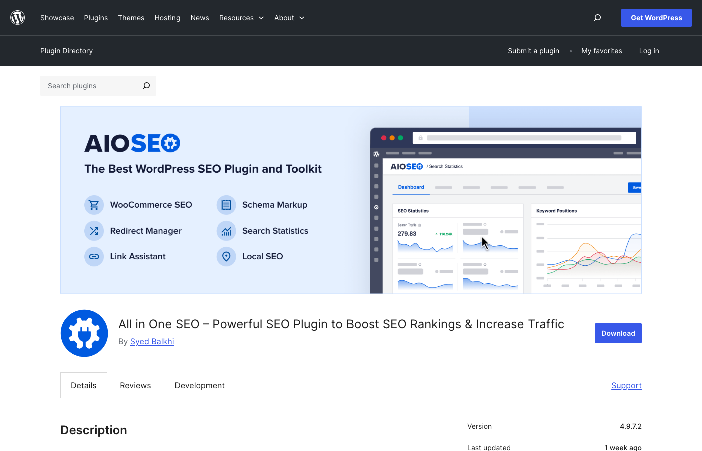 Best SEO Plugins for WordPress in 2026 (Including the AI SEO Plugin Nobody Knows About) All in one seo aioseo plugin wordpress. Org listing page with 3 million active installs