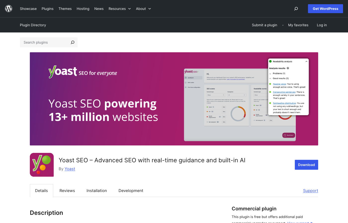 Best SEO Plugins for WordPress in 2026 (Including the AI SEO Plugin Nobody Knows About) Yoast seo plugin wordpress. Org listing page with 10 million active installs