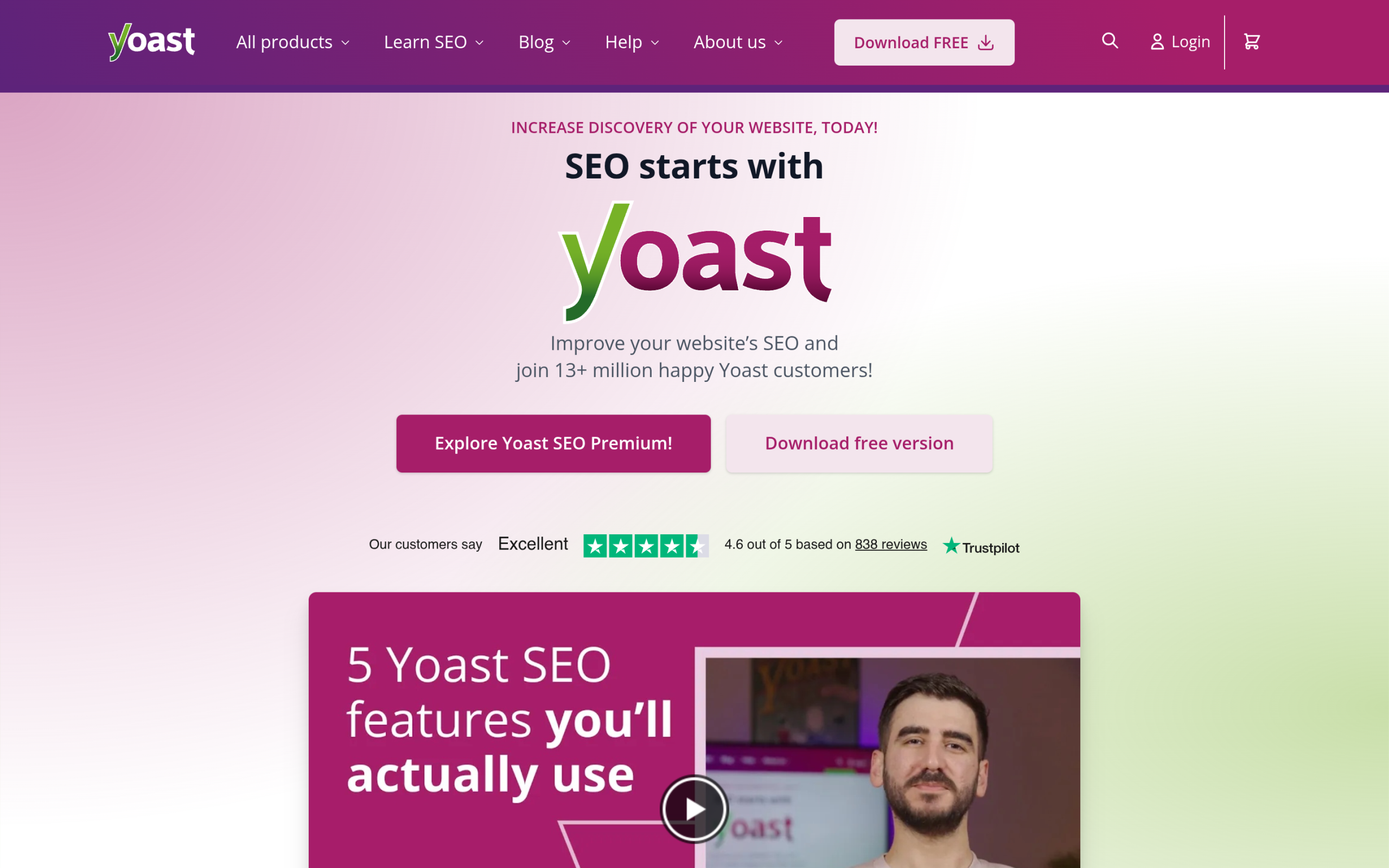 Rank Math vs Yoast: The Honest Comparison (and the AI-SEO Layer Both Miss) Yoast seo plugin homepage