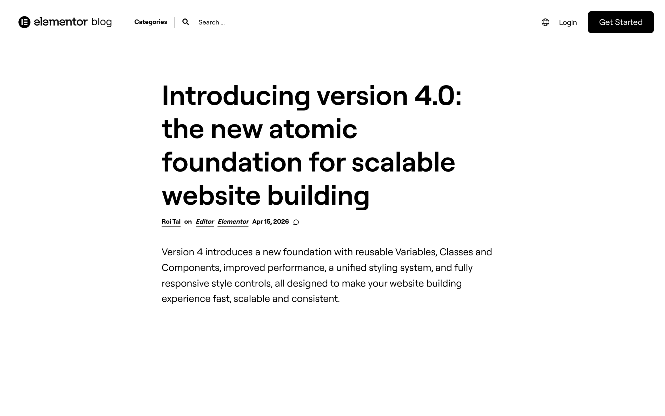 Elementor Atomic Editor Explained: What Actually Changed in V4 (2026) Elementor 4. 0 announcement: atomic foundation, atomic forms, and pro interactions