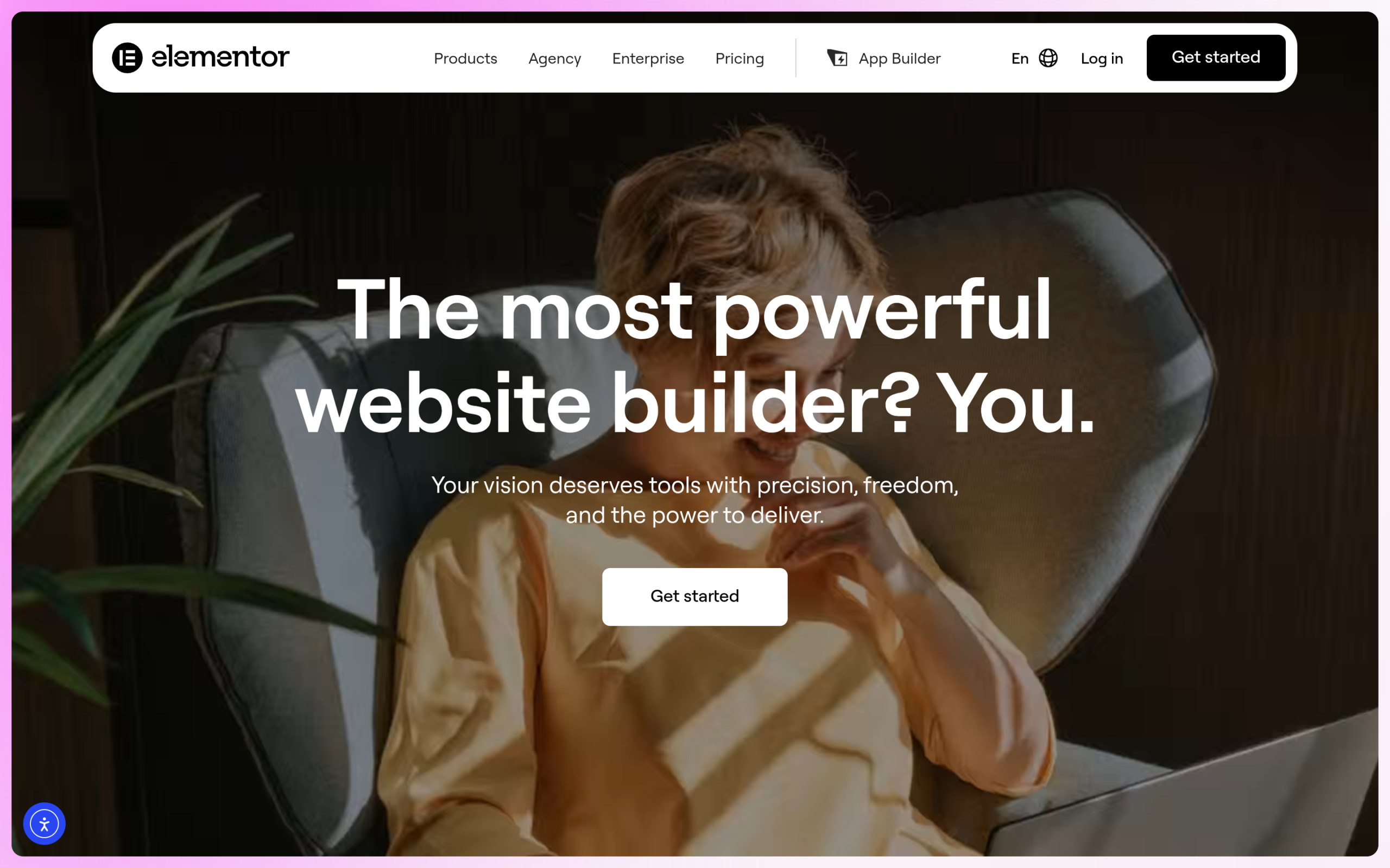 The elementor website, still actively marketing its page builder in 2026