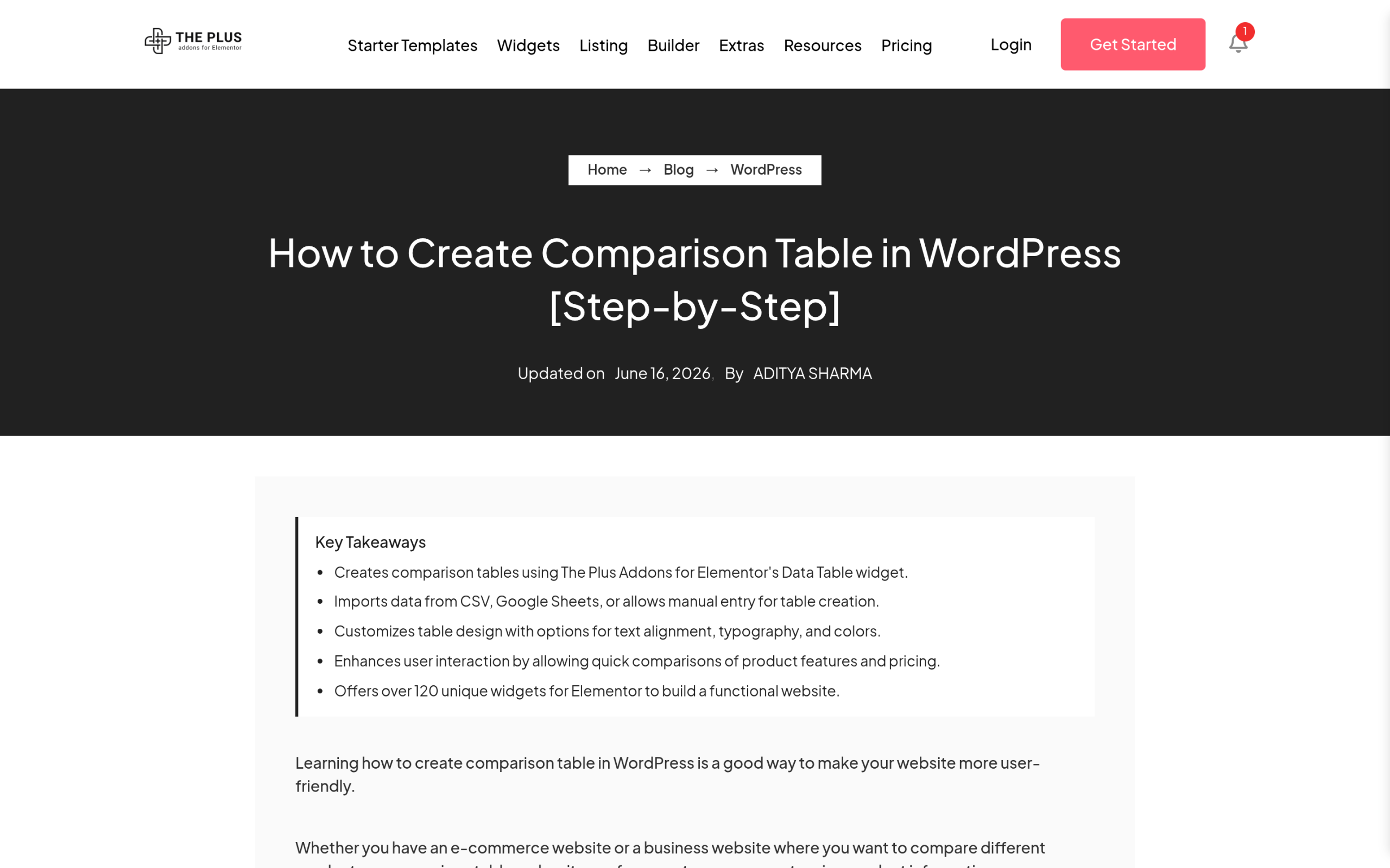 How to Add a Table in Elementor (Without Code) The plus addons guide to creating a comparison table in wordpress