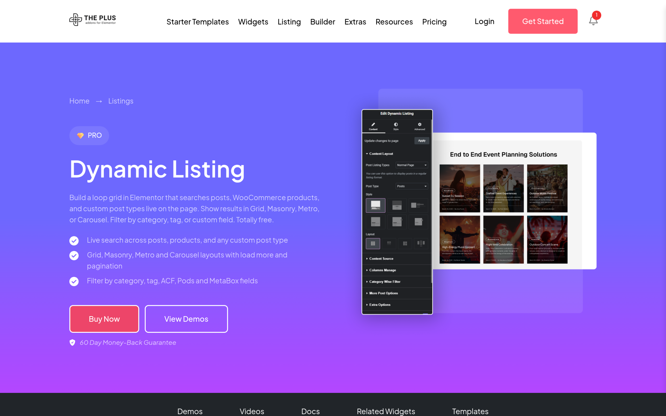 Elementor Loop Grid: How to Sort Custom Post Type Posts by Custom Order The plus addons for elementor dynamic listing widget