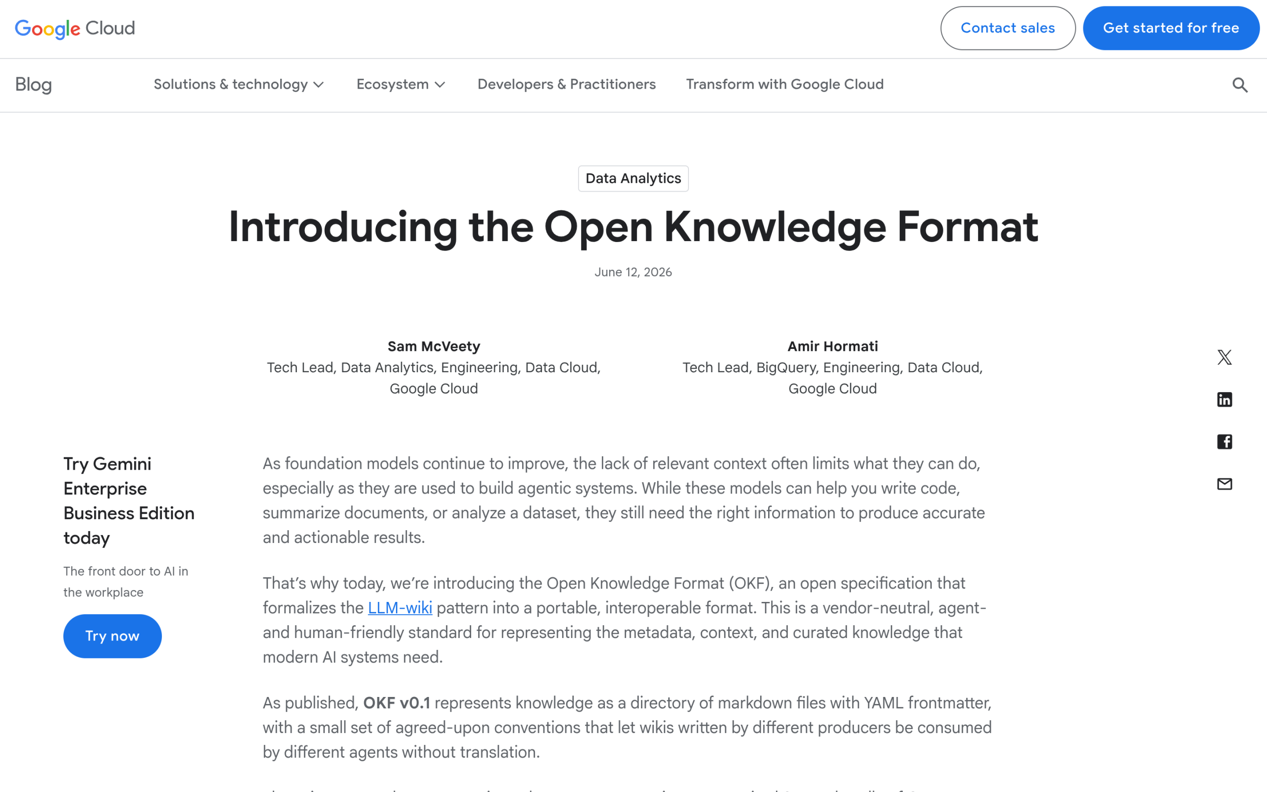 Will OKF Replace Your Wiki? What It Means for Content & Knowledge Teams Google cloud open knowledge format, a markdown knowledge format
