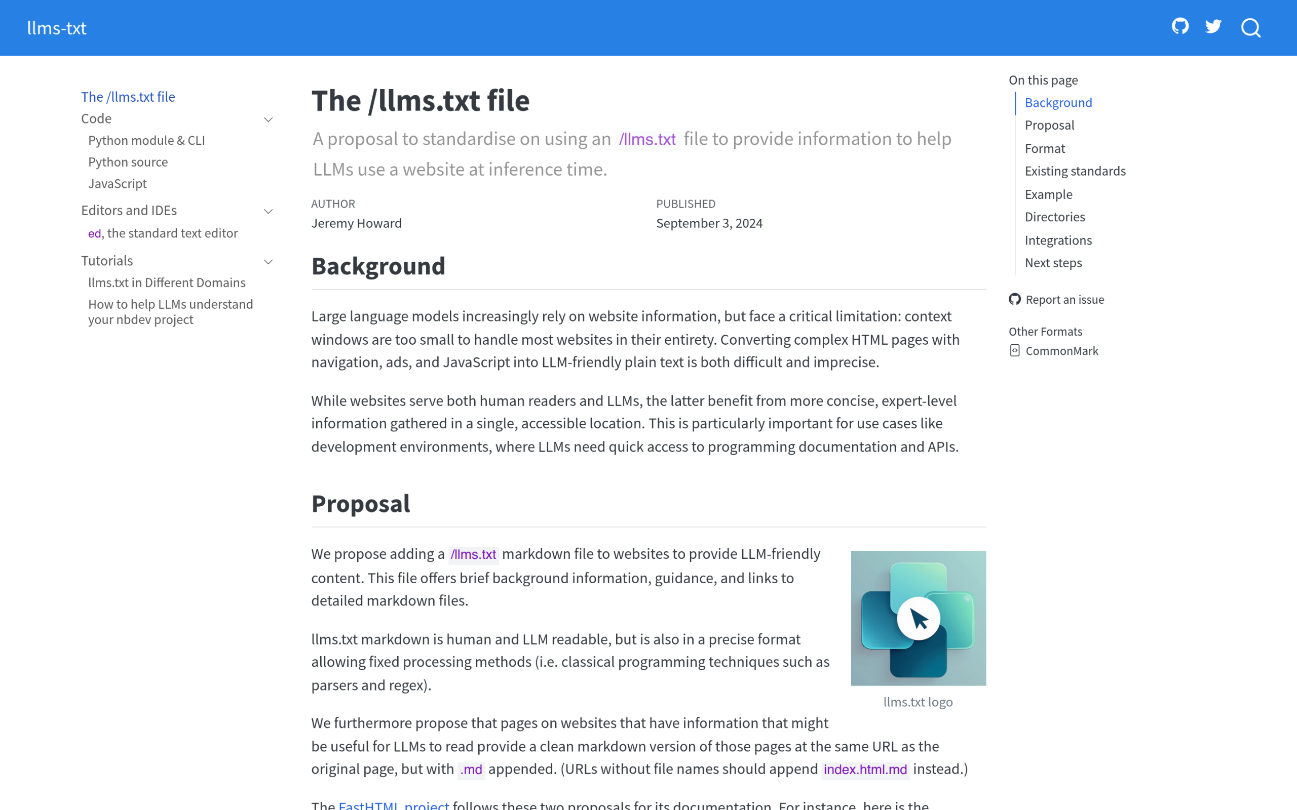 The llmstxt. Org standard for an ai-native content sitemap