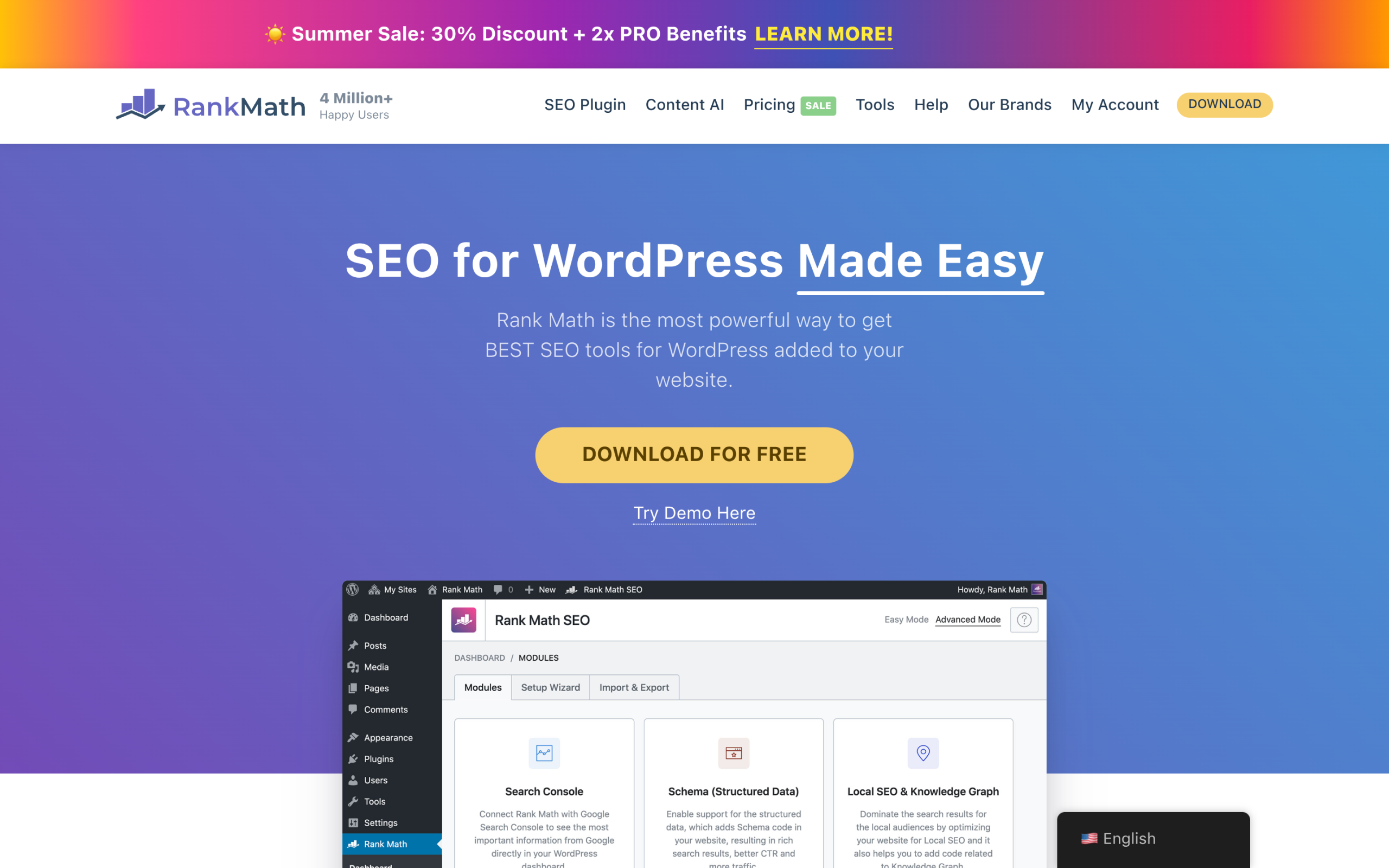 Rank Math vs Yoast: The Honest Comparison (and the AI-SEO Layer Both Miss) Rank math seo plugin homepage